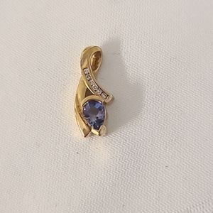 Tanzanite 14K Diamond Slide